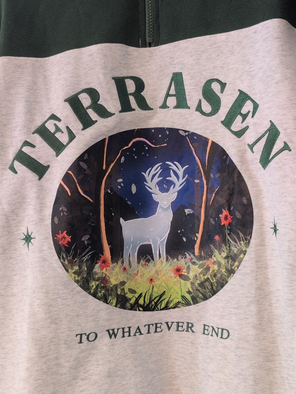 Throne Of Glass Terrasen Green & Heather Gray Half-Zip Graphic Sweatshirt - Picture 4 of 7